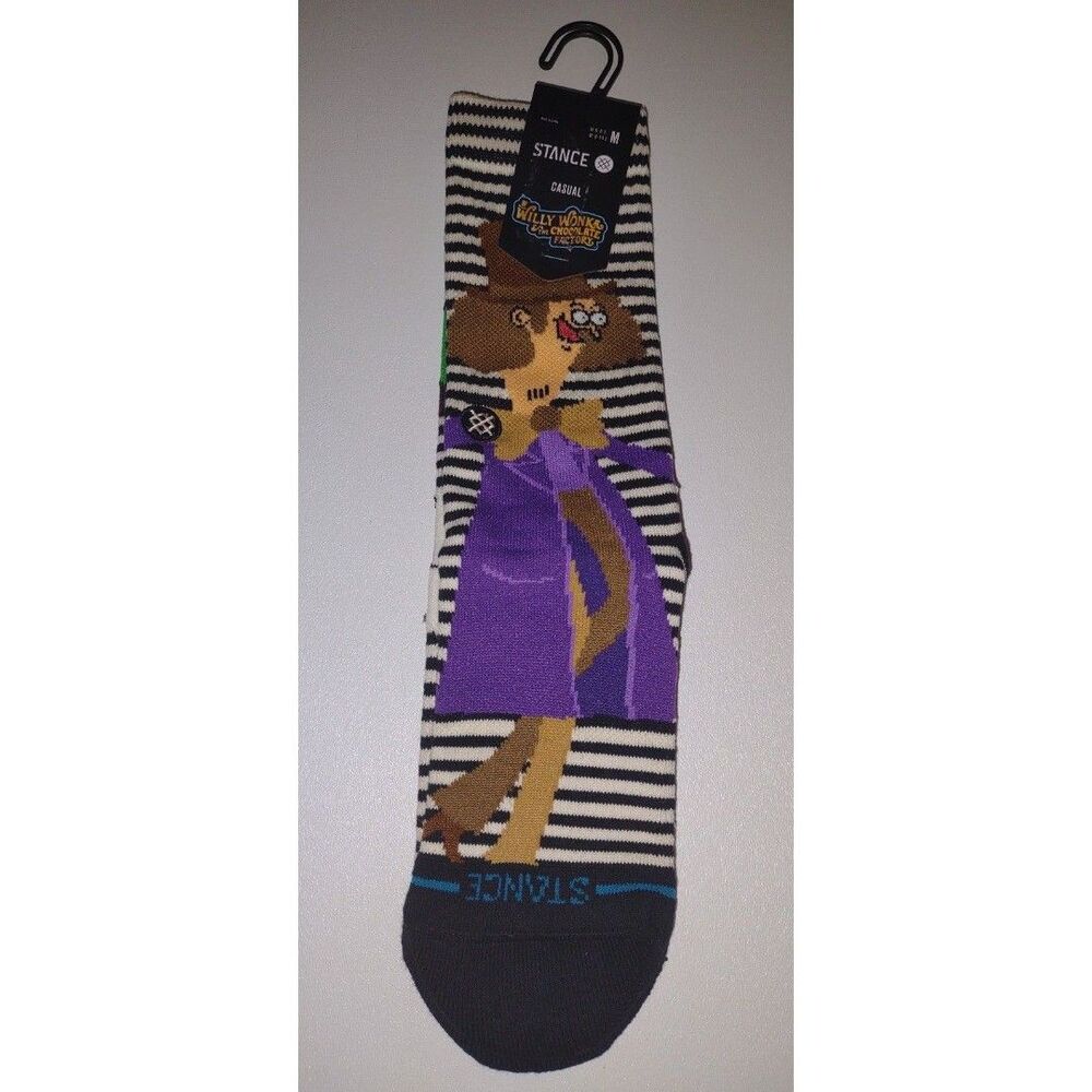 Stance Willy Wonka Oompa Loompa Crew Socks Unisex Chocolate medium 6 - 8.5 New